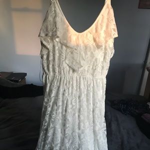 White lace high-low dress from Express